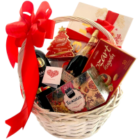 Корпа со вино „Среќни празници“ - Новогодишен подарок